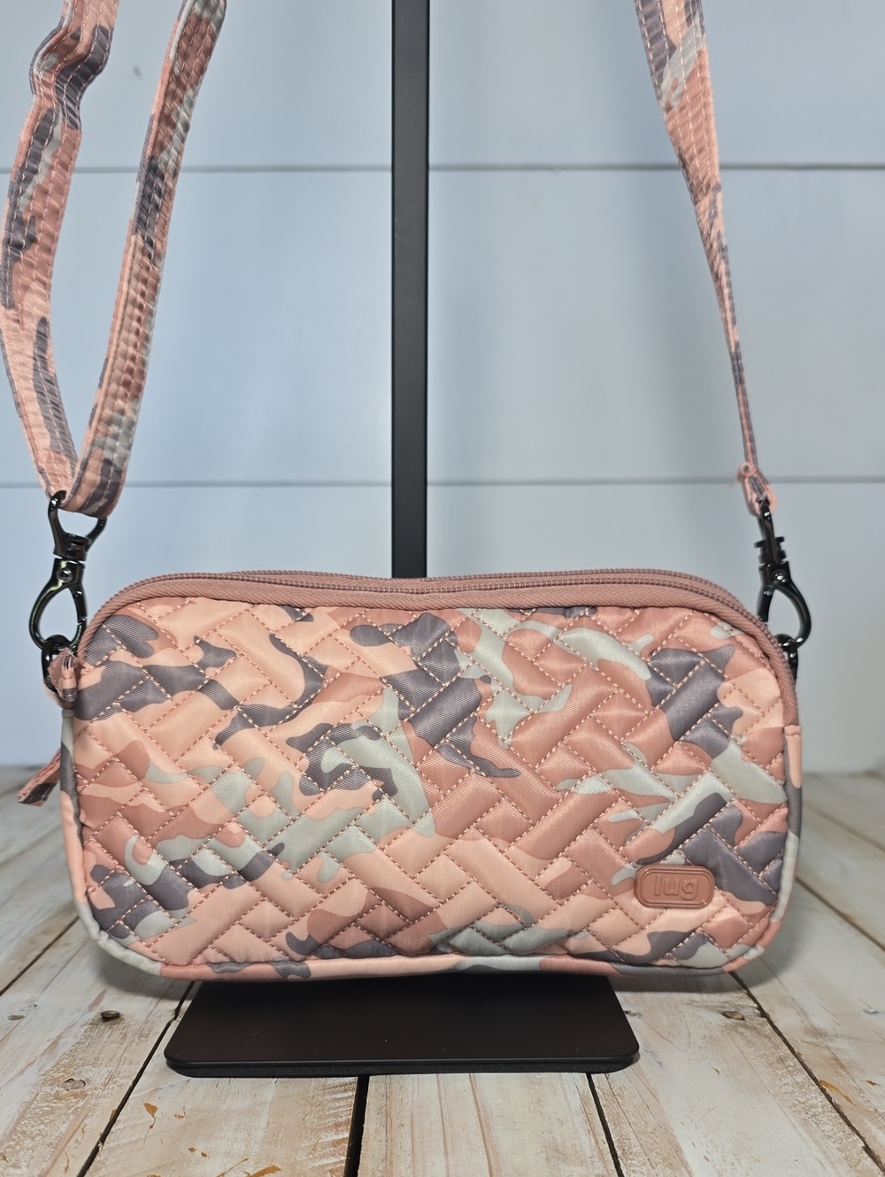 Lug Coupe Convertible Crossbody Bag in a Camo Rose pattern